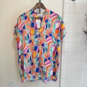 Boutique First Love Floral Blouse Oversized Size Small Artsy Statement Soft